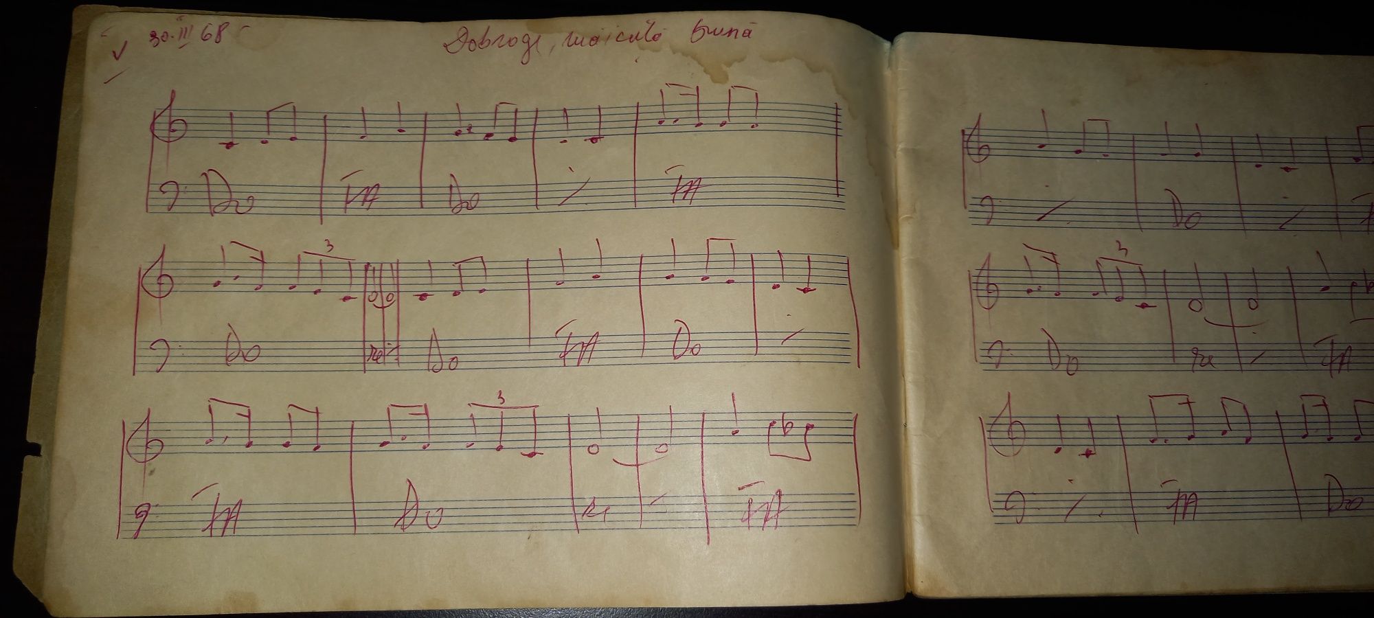 Caiet de muzica 1968