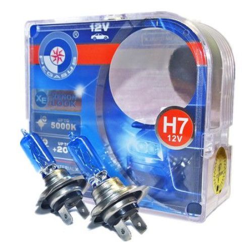 Set becuri halogen auto Pegasus Xenon Look 5000k  100w 12v H7 , H4, H1