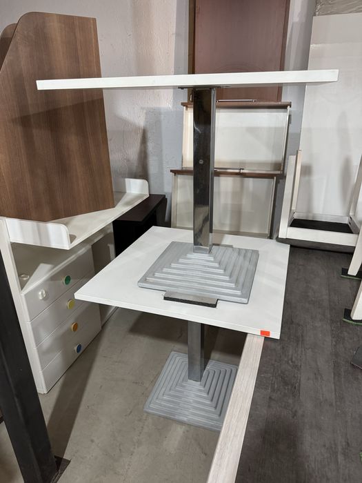 Masă Solidă cu Picior Metalic Central; Măsuță 80X80 cm