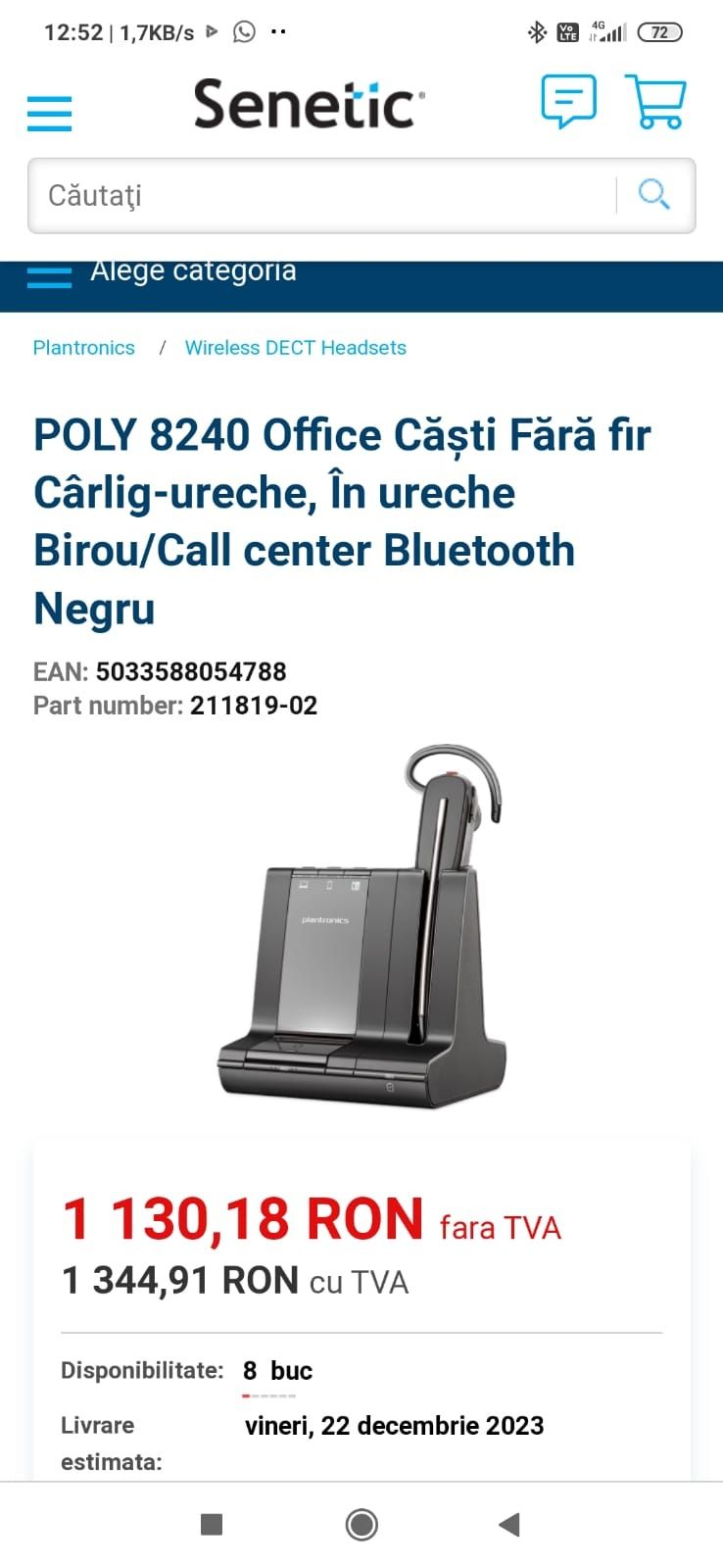 Căști fără fir call center/birou