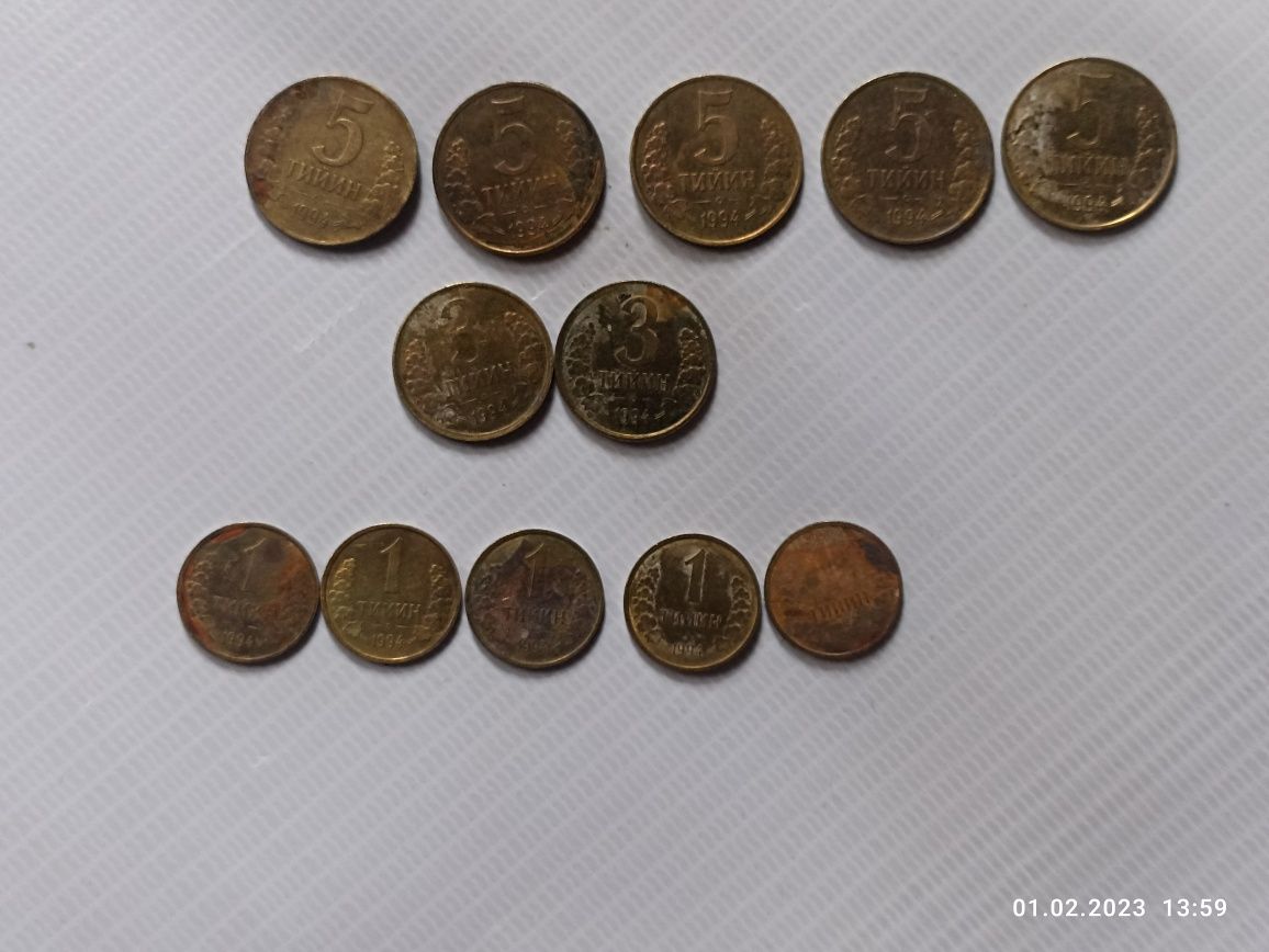 Старые монеты-тийин год1994