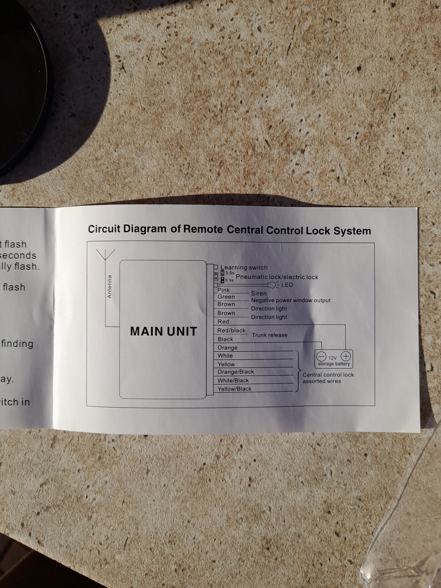 Modul de închidere centralizată  cu telecomanda