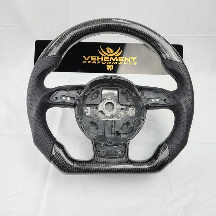 Volan sport din carbon Audi A3 A4 A5 A6 A7 A8 tesit piele perforata
