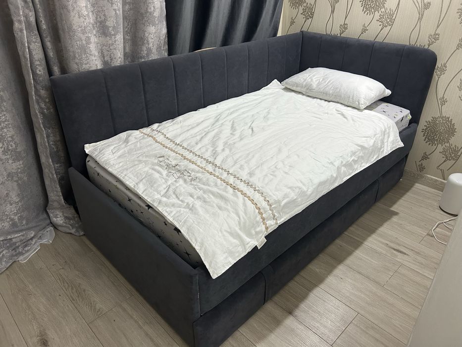 Детская кровать 80*160 серый