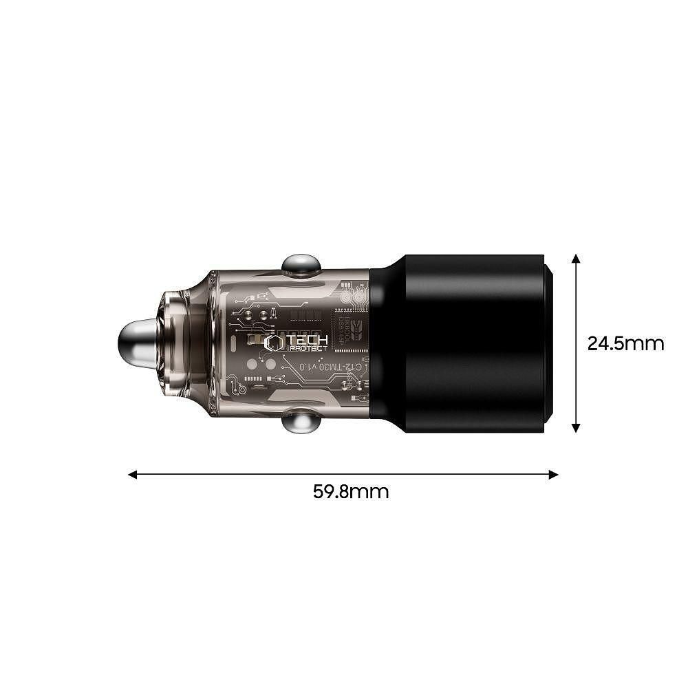 Зарядно за кола tech-protect cc03 2-port car charger pd100w – черно