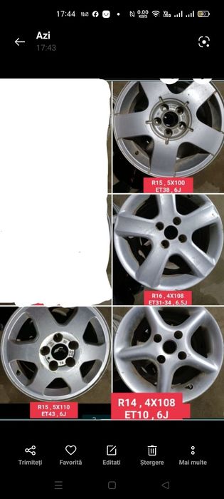 Jantă , vând la bucată ,(NU AM SETURI PERECHI ) ,livrarea avantajoasă!