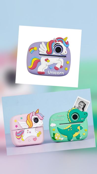 Детски фотоапарат с принтер за моментни снимки, различни видове