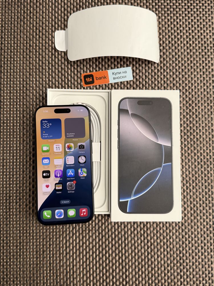 НОВ! *ЛИЗИНГ* iPhone 16 Pro 256Gb Black Titanium / Гаранция