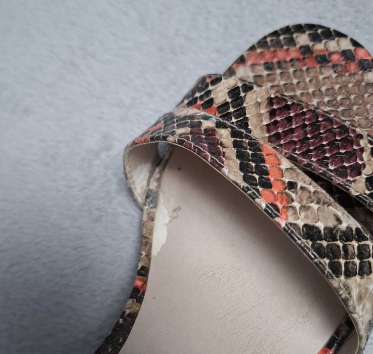 Sandale snake-print cu toc gros Graceland, 40