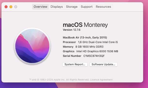 MacBook Air 13” (Early 2015) – Intel i5 / 8GB RAM / 256GB SSD