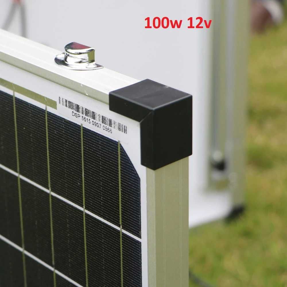 Соларен куфар 100w 12v  ТВЪРД панел + чанта фотоволтаичен сгъваем