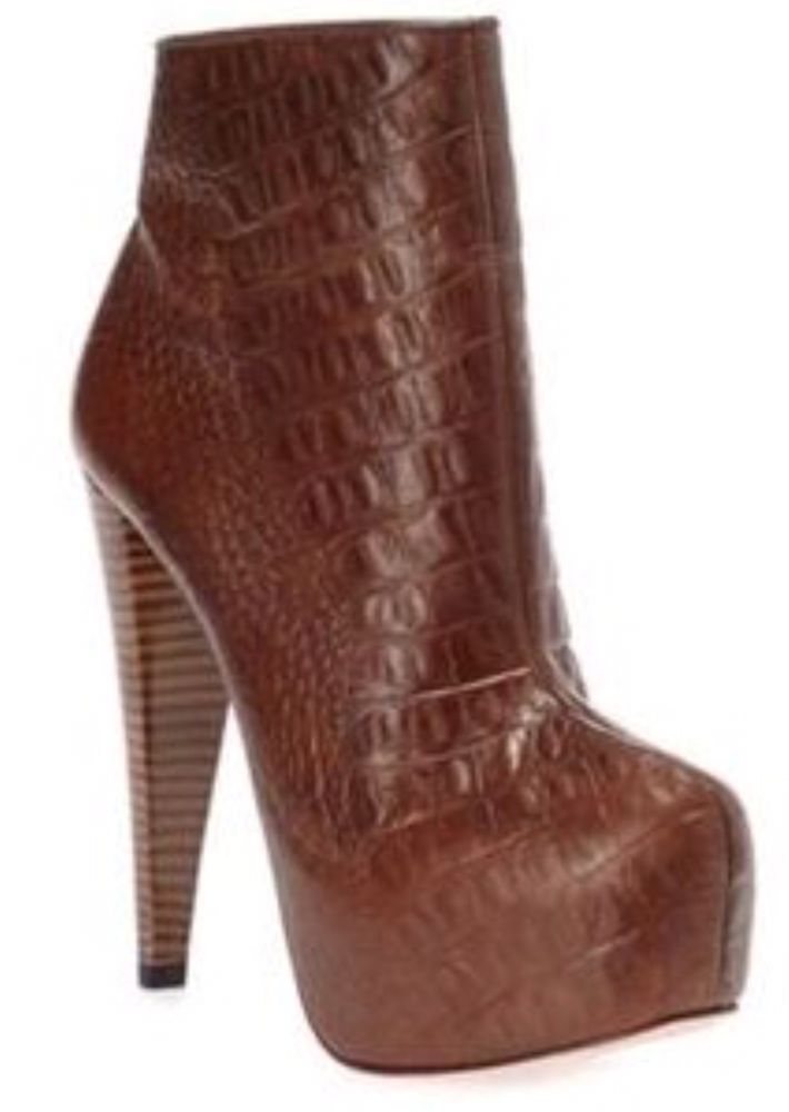 Alice & Olivia ankle boots crocodile leather