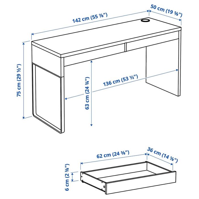 Birou Alb Ikea. Folosit