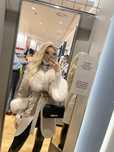 Palton Alpaca cu blana naturala de vulpe