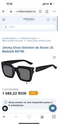 Ochelari negri soare dama Jimmy Choo