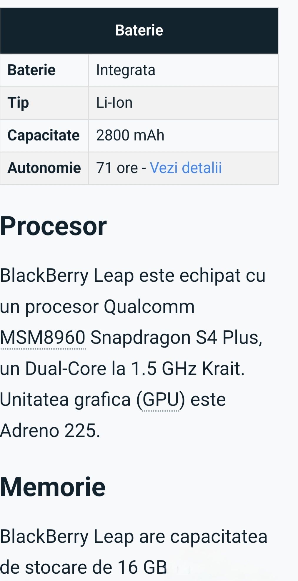 Vând Smartphone Blackberry Leap