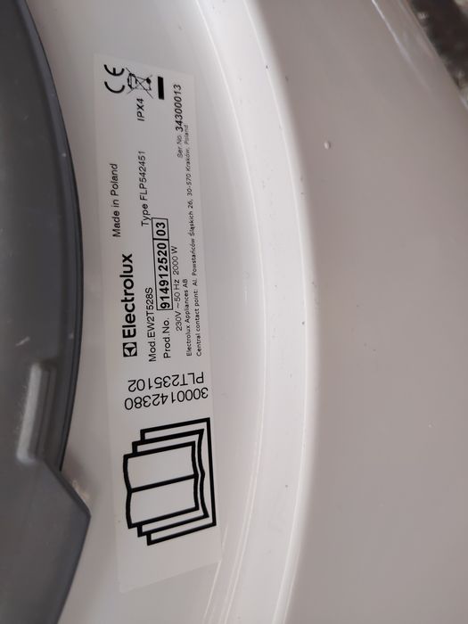 Electrolux | Maşină de spălat rufe, 8 kg, Clasa D |  Model: EW2T528S