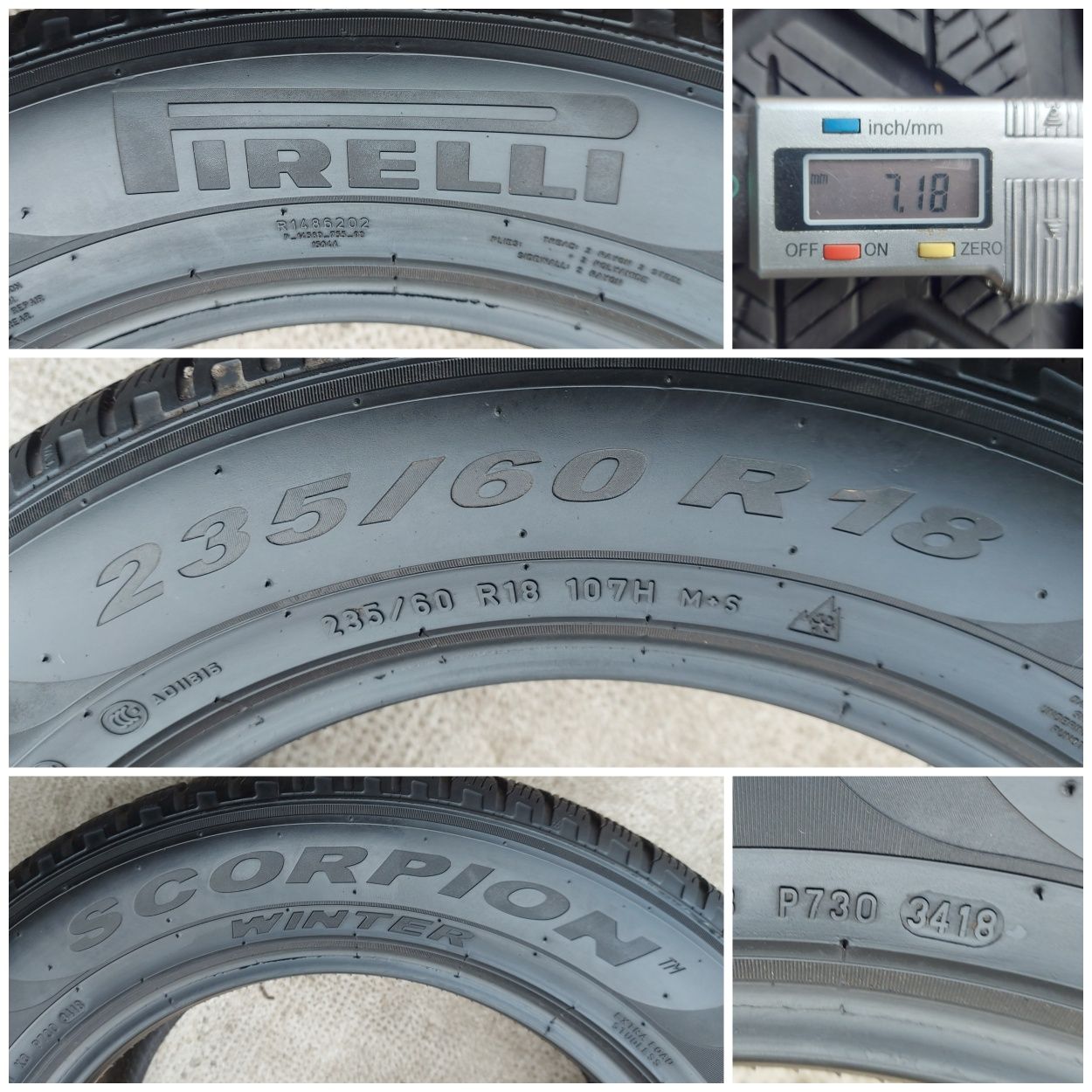 O bucată 235/225 60 R18 M+S iarnă - una Pirelli