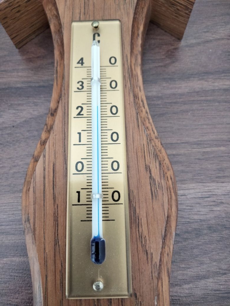Barometru, termometru suport lemn