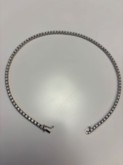 Colier Tennis cu Diamante – Aur Alb 18K – 5,20 ct, lungime - 38 cm