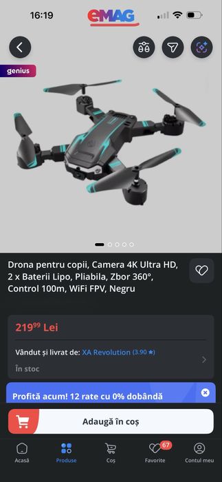 Drona cu camera optica WiFi
