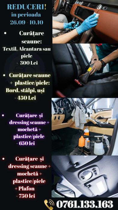 Curatare injectie-extractie canapea saltea interior auto la domiciliu