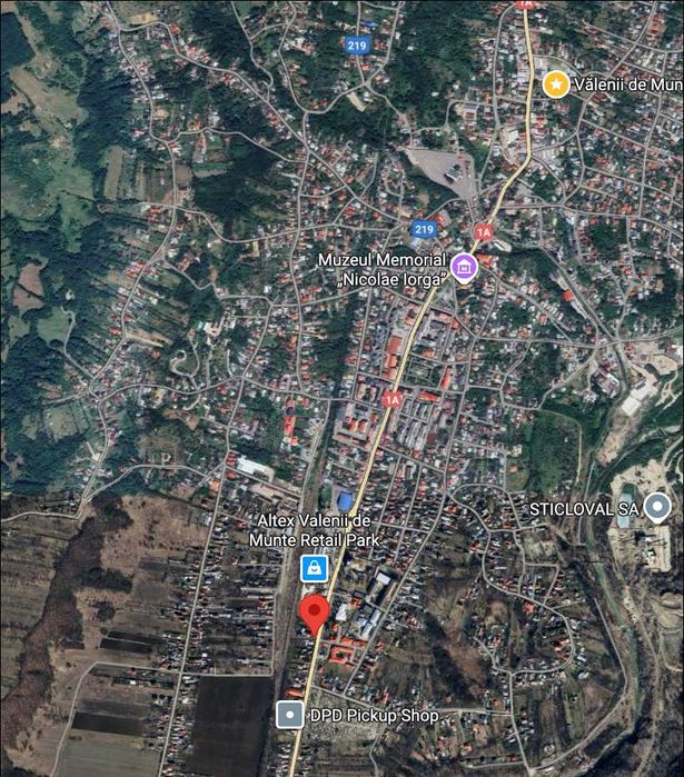 Teren: central DN1A – 1,251 mp intravilan + casă | P+2 | fără sarcini