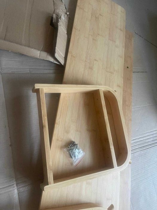 Comand TV din bambus, cu 2 rafturi, 140 cm,