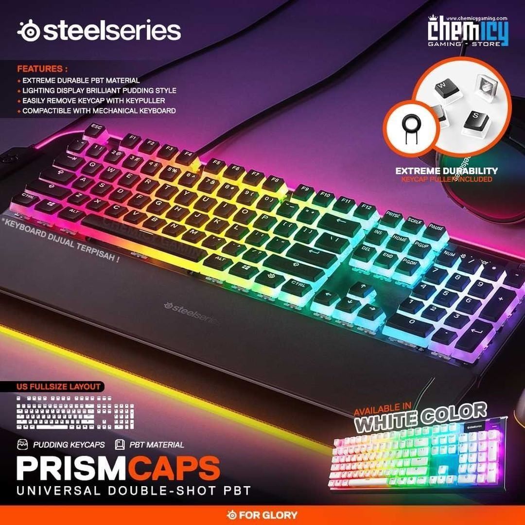 СКИДКА! Колпачки/Кейкапы Steelseries PRISM CAPS в белом для клавиатуры