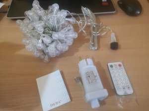 Isuda LED крушки с дистанционно 50 стъклени крушки 15м