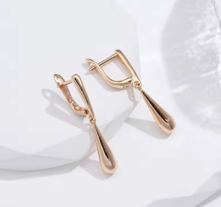 GP1, cercei placati aur 14k,incuietoare sigura,noi/marcati,lungi