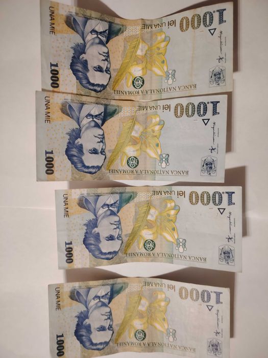 Bacnota 1000 lei cu chipul lui Mihai Eminescu