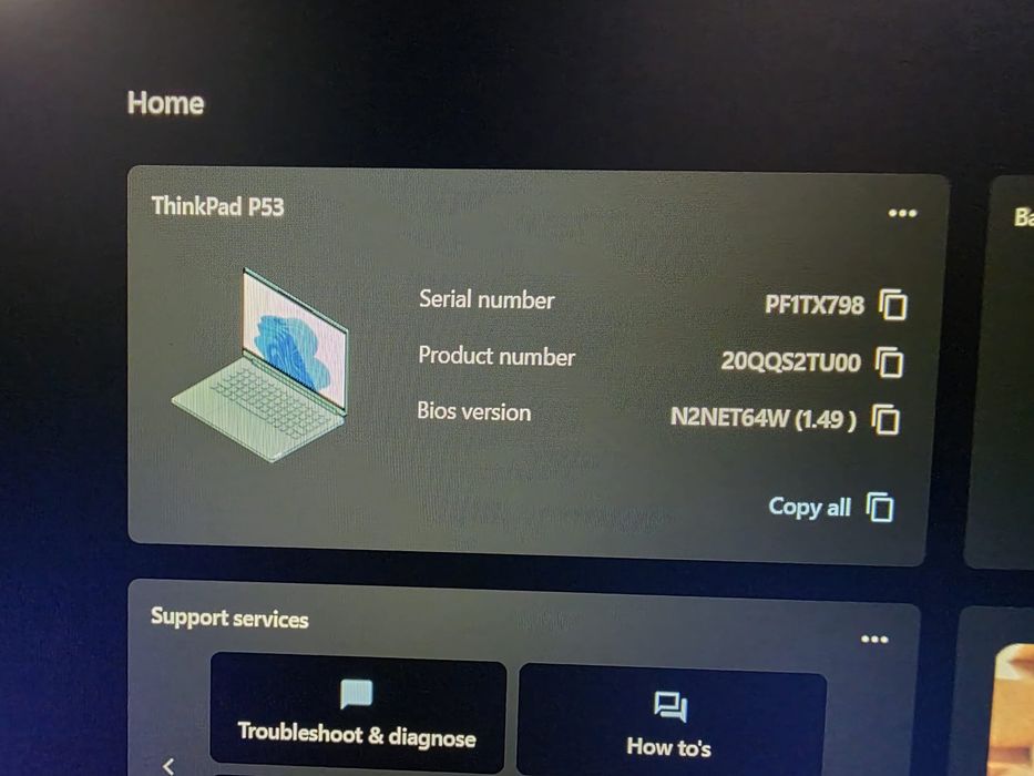 Laptop Lenovo ThinkPad P53 i7-9850H 64Gb DDR4 1Tb NVMe Quadro T1000