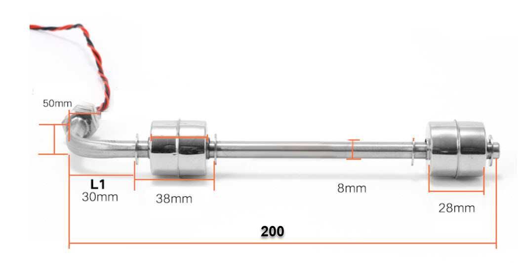 Senzor nivel plutitor inox apa ulei ars 200mm