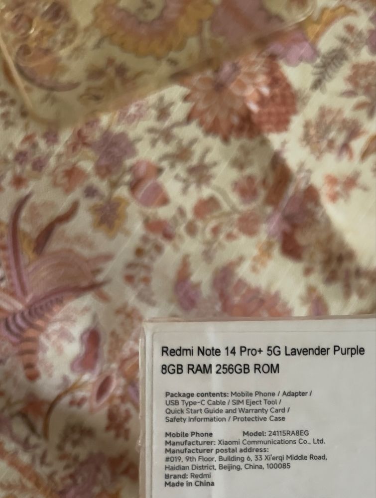 Redmi note 14 pro + 5G  8gb Ram 256gb Rom