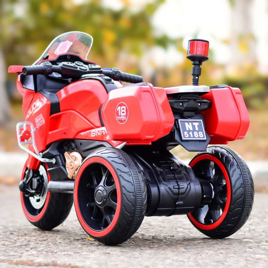 Motocicleta cu 3 roti, Kinderauto POLICE BJML5188 60W, 6V rosie