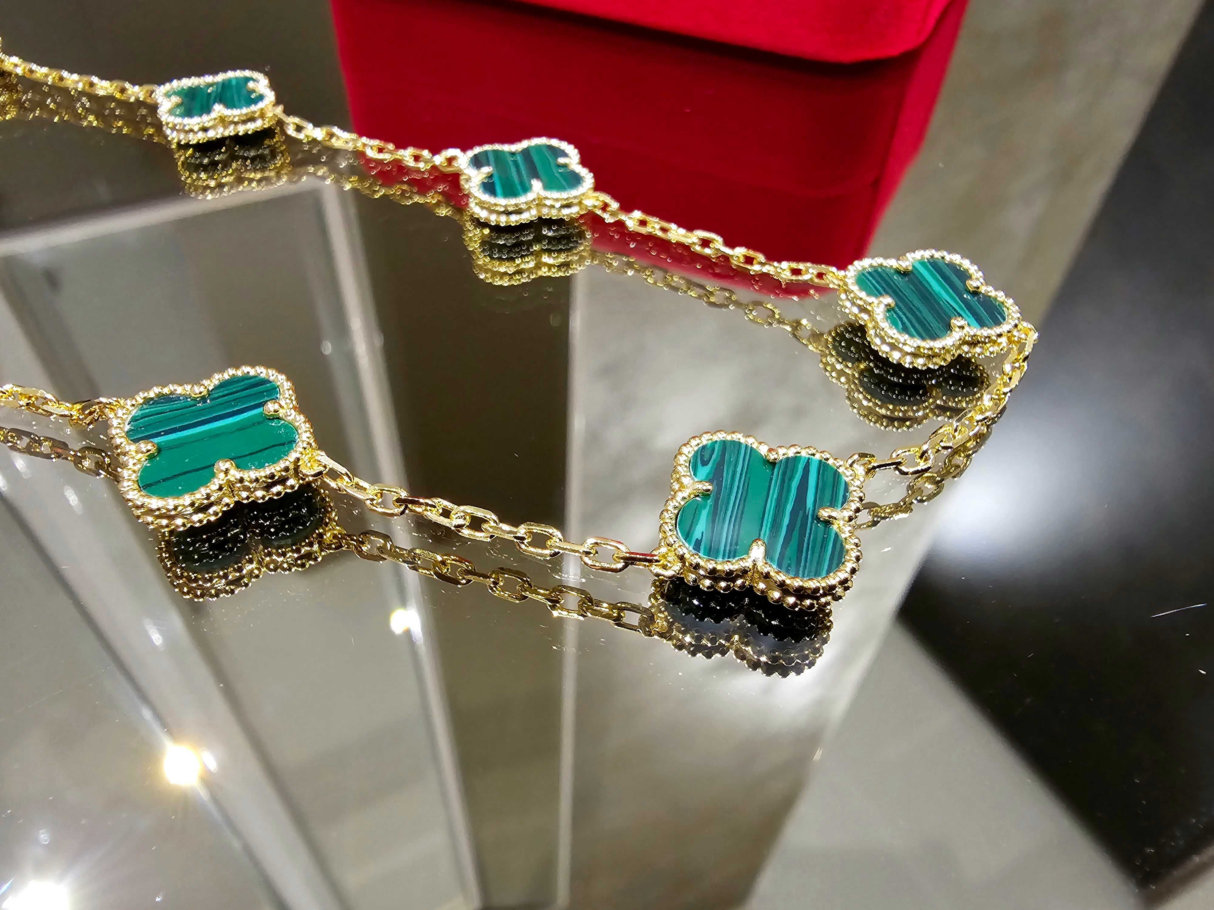 Van Cleef & Arpels VCA Green Vintage Alhambra 10 Motif Дамско Колие