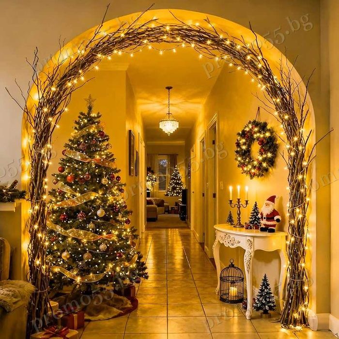 Коледна Светлинна Верига 50м с 250 Диода в Три Цвята Коледна Декорация