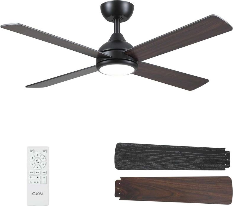 CJOY Безшумен таванен вентилатор с осветление 122 см