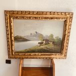 Италианска авторска картина масло върху дърво