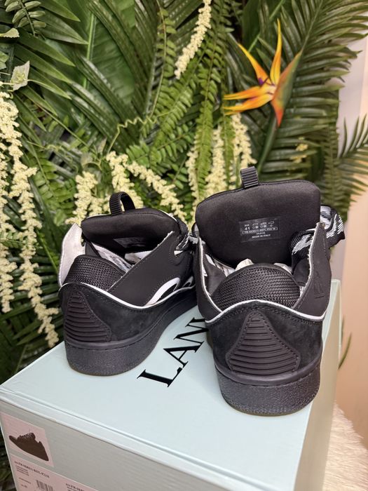 Lanvin Curb Suede Black White