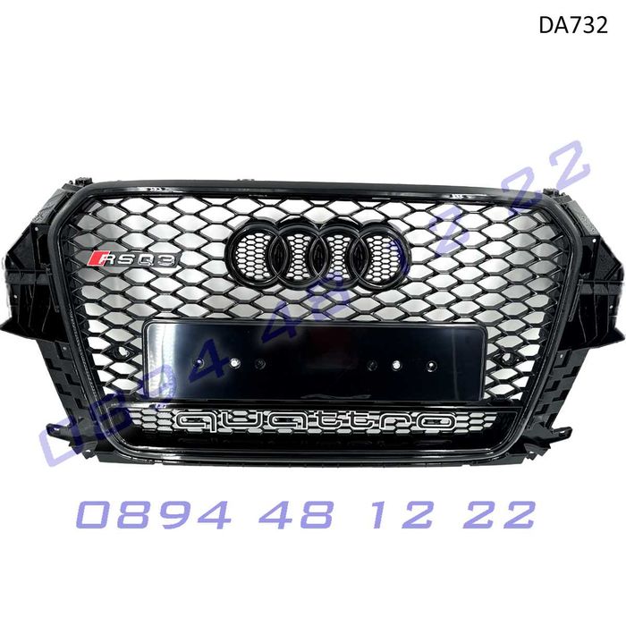 Предна RS решетка Audi Q3 12-15 пчелна пита черна грил броня ауди