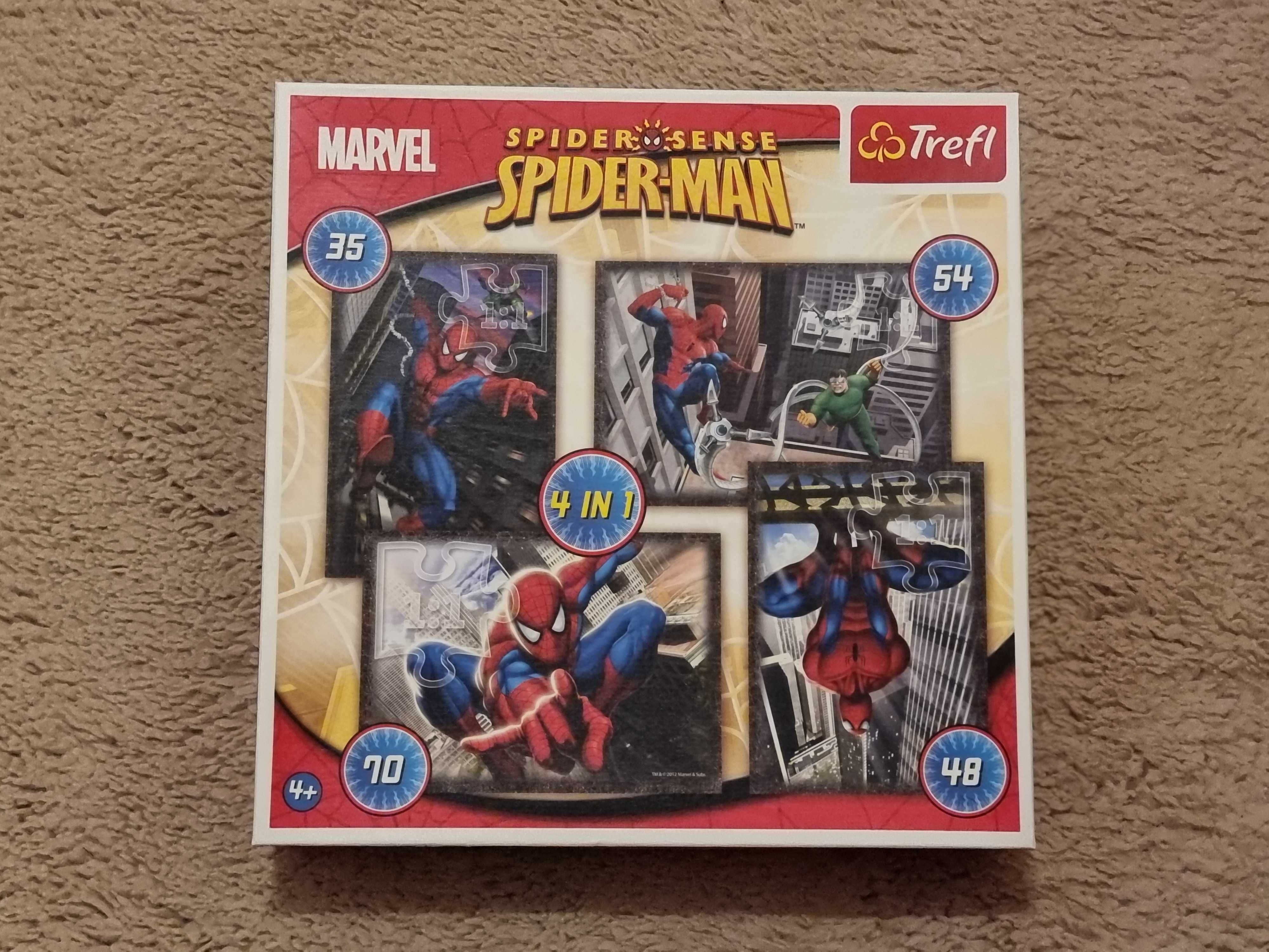 Puzzle 4in1 Spiderman Marvel, 207 piese, 4 tablouri de 20,5x28,5cm