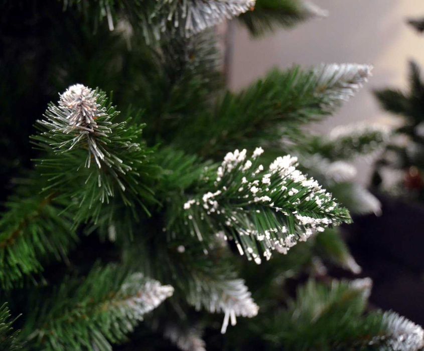 Brad Artificial cu Varfuri Albe ,150cm,Varfuri Ninse, Instalatie Cadou