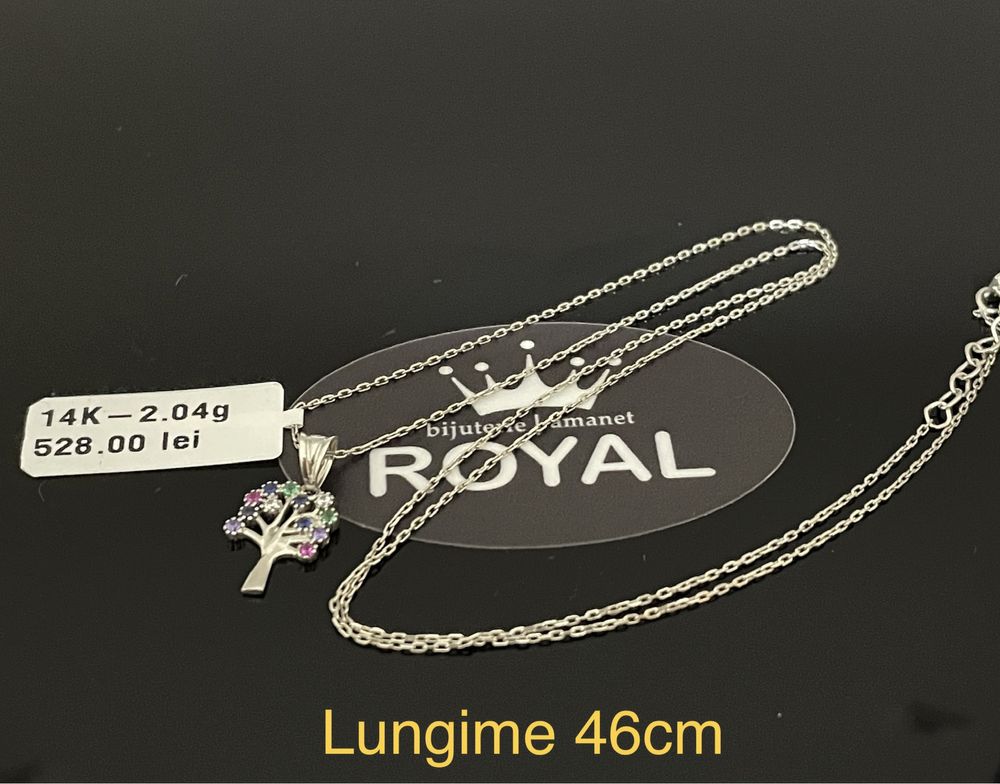 Bijuteria Royal CB : Lant dama aur alb 14k 2,04gr lungime 46cm
