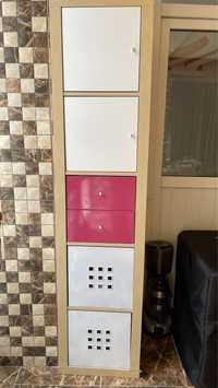 KALLAX Etajeră, Ikea, 5 accesorii, 42x184 cm