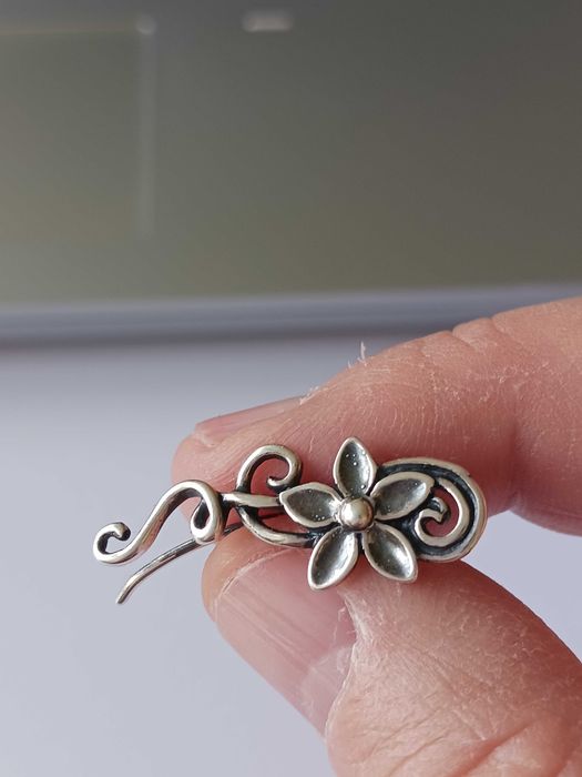 Сребърни обеци, проба 925, тип фиба, родирани, нови,