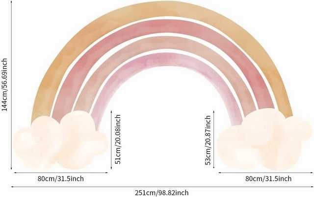 tapet autocolant curcubeu si nori