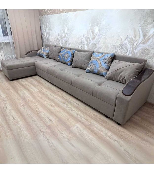 Диван угловой 4метр / Диван раскладной мягкий диван/ Диван новый серый