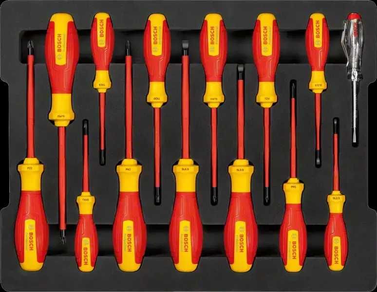 ПРОМОЦИЯ!Отвертки изолирани SL/PH/PZ/TX VDE 14 части L-boxx Bosch